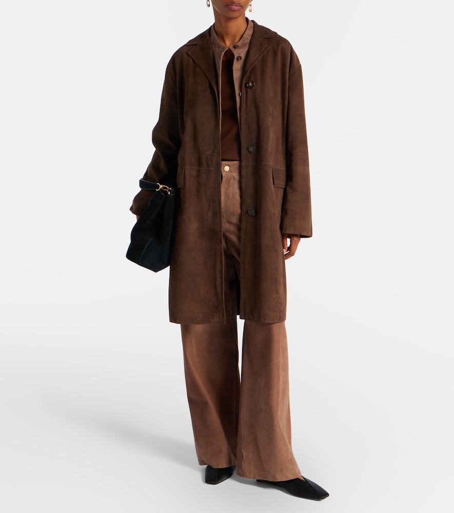 'S Max Mara Fulmine suede wide-leg pants