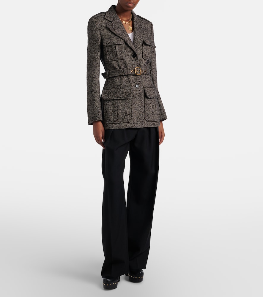  Chloe Chloe Belted Herringbone Wool-blend Coat 