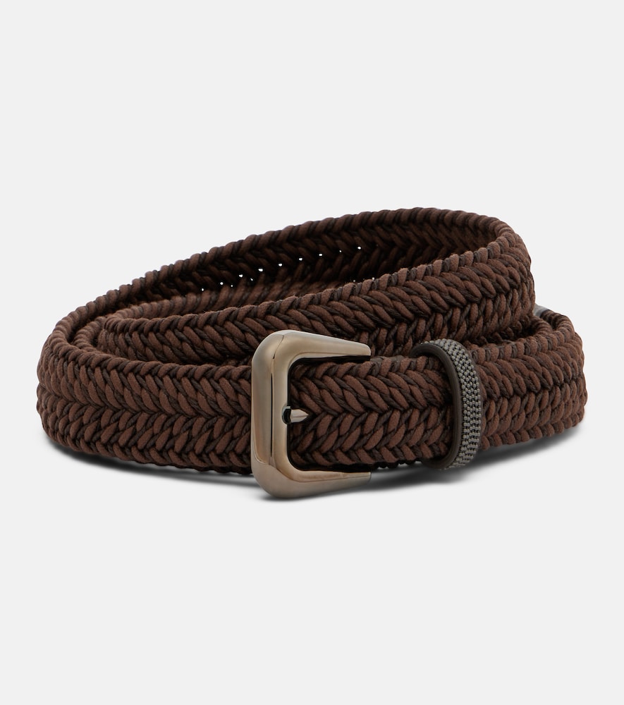 BRUNELLO CUCINELLI Brunello Cucinelli Monili braided leather belt　ブルネロ・クチネリ モニリ 編み込みレザーベルト