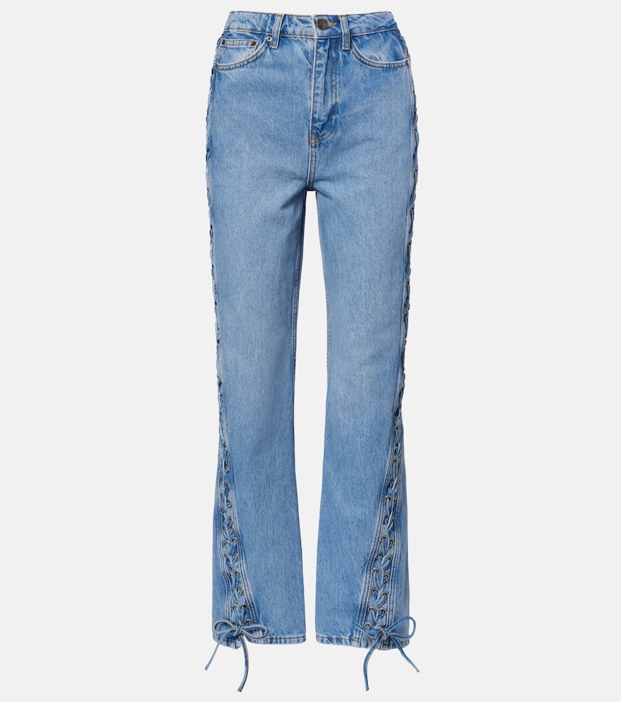 Rotate Birger Christensen High-rise Flared Jeans In Blue
