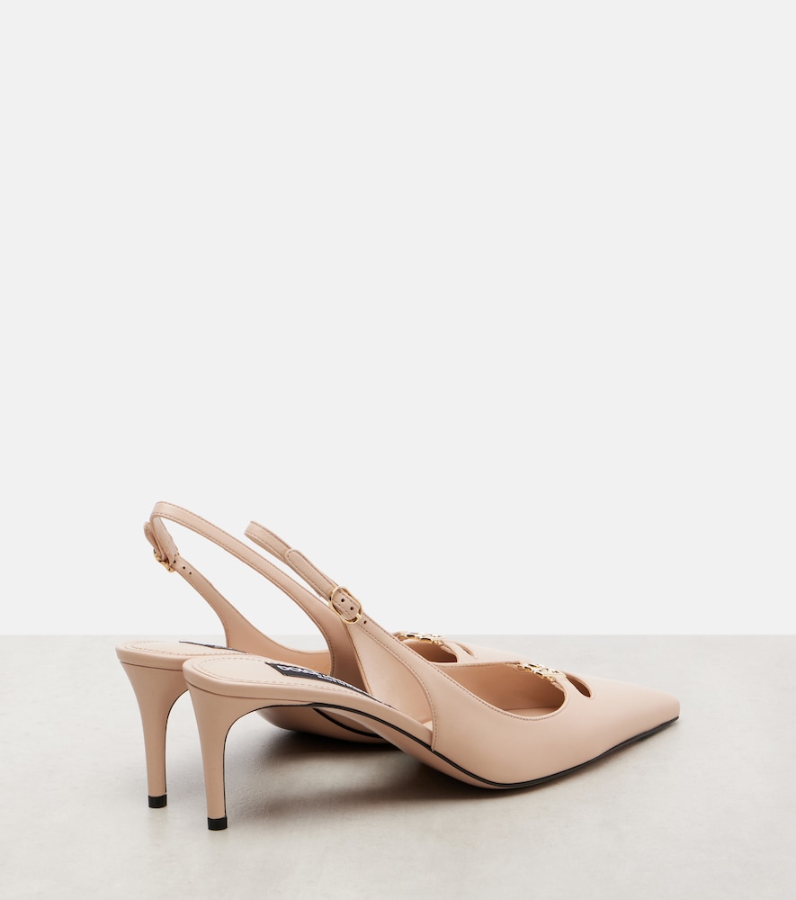  Dolce&gabbana Dolce&gabbana Lollo Dg Leather Slingback Pumps 