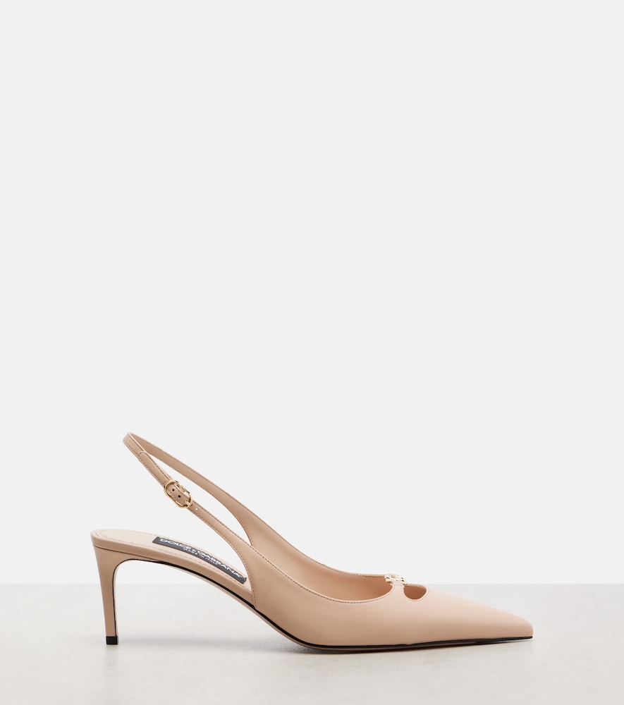  Dolce&gabbana Dolce&gabbana Lollo Dg Leather Slingback Pumps 