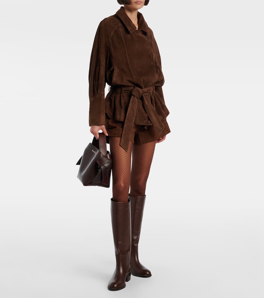 Wolford Control Polka-dot Sheer Tights In Brown