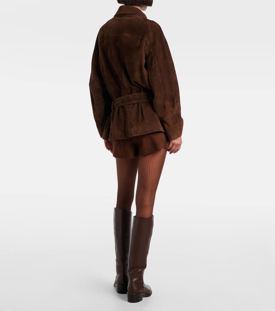 Wolford Control Polka-dot Sheer Tights In Brown