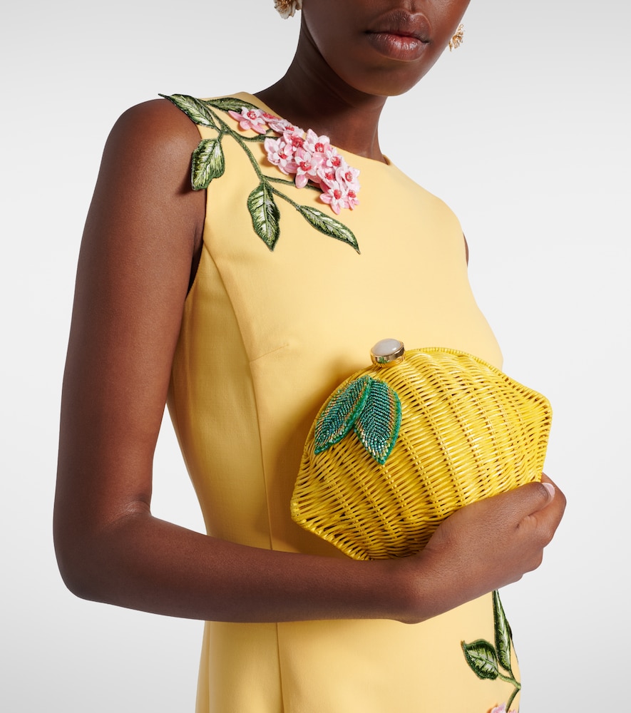 Lemon Wicker Clutch