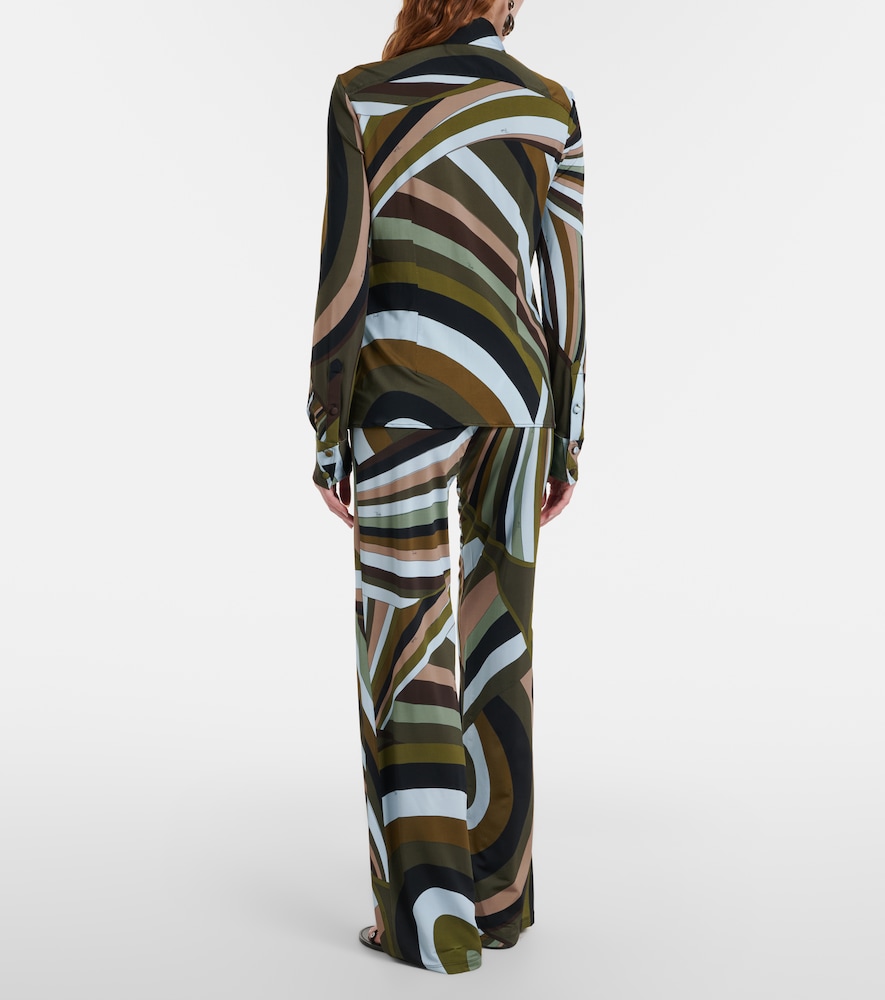  Pucci Pucci Printed Satin Jersey Wide-leg Pants 
