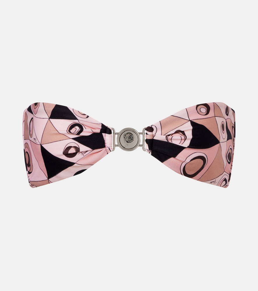 Pucci Occhi Bandeau Bikini Top In Pink