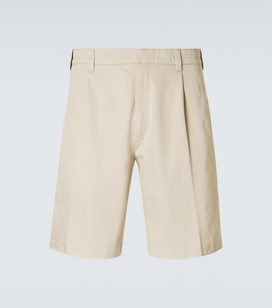 Prada Pleated cotton Bermuda shorts