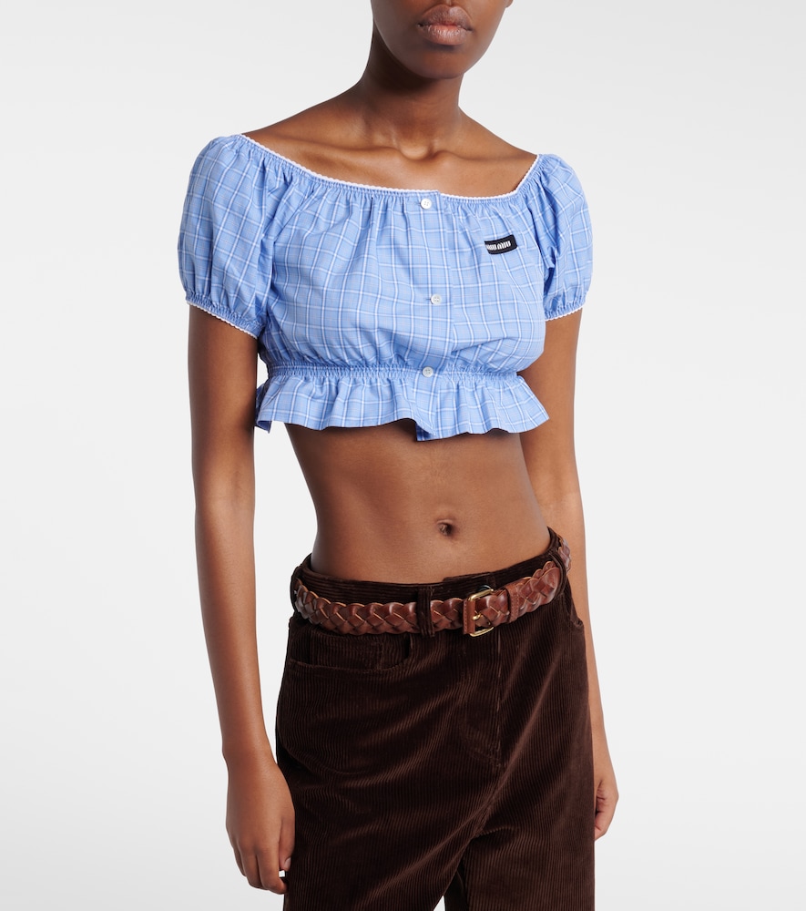  Miu Miu Miu Miu Cropped-top Aus Baumwollpopeline 