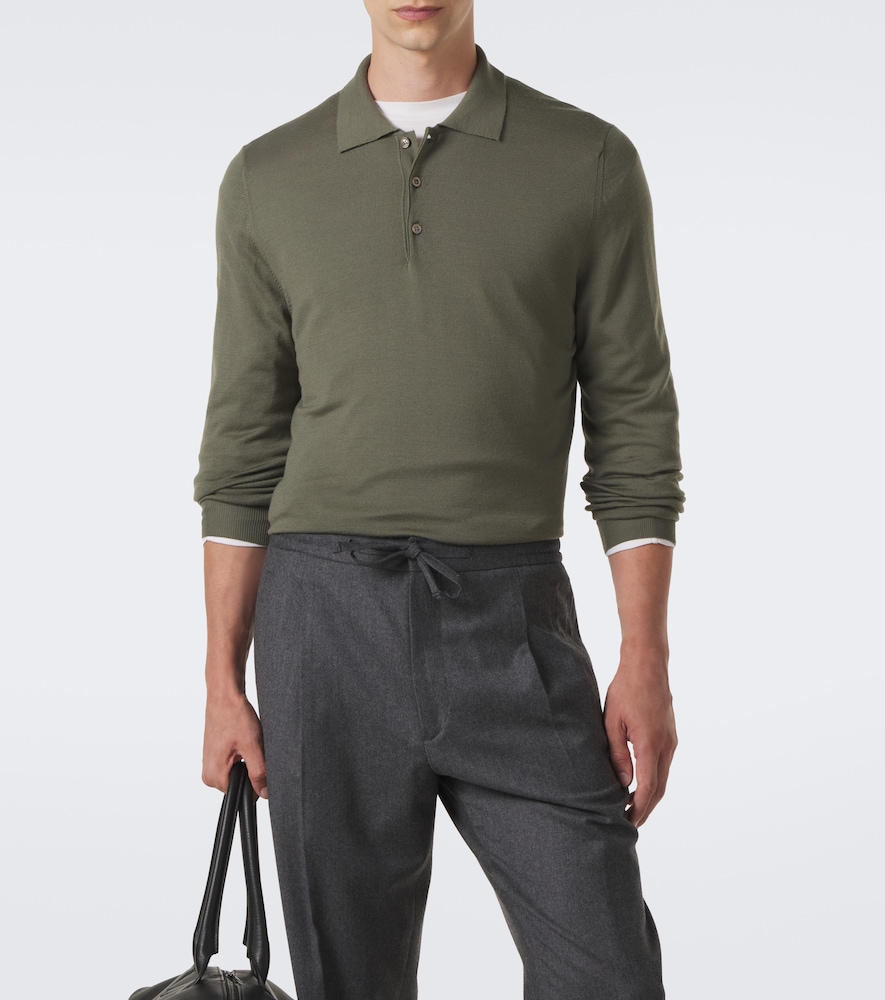 Virgin Wool Polo Sweater