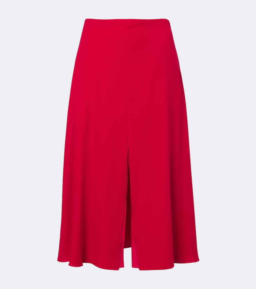 Valentino Women's Red Silk Georgette Midi Skirt UK Size 18 - Mytheresa
