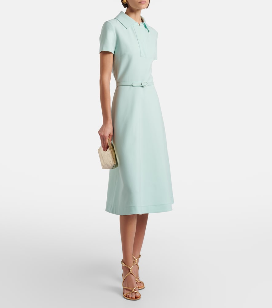 Oscar de la Renta Belted wool-blend midi dress