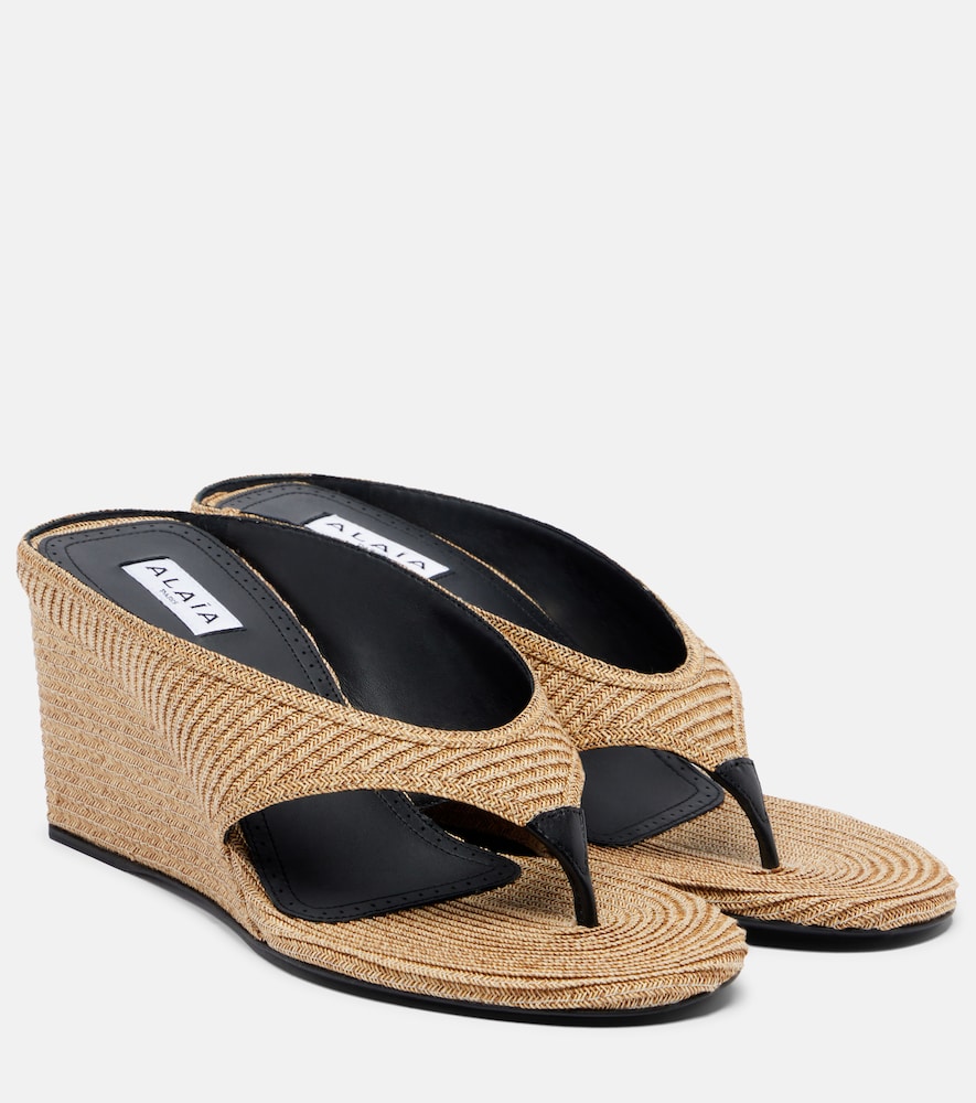 Alaia Women's Beige Cube Wedge Sandals UK Size 8 - Mytheresa