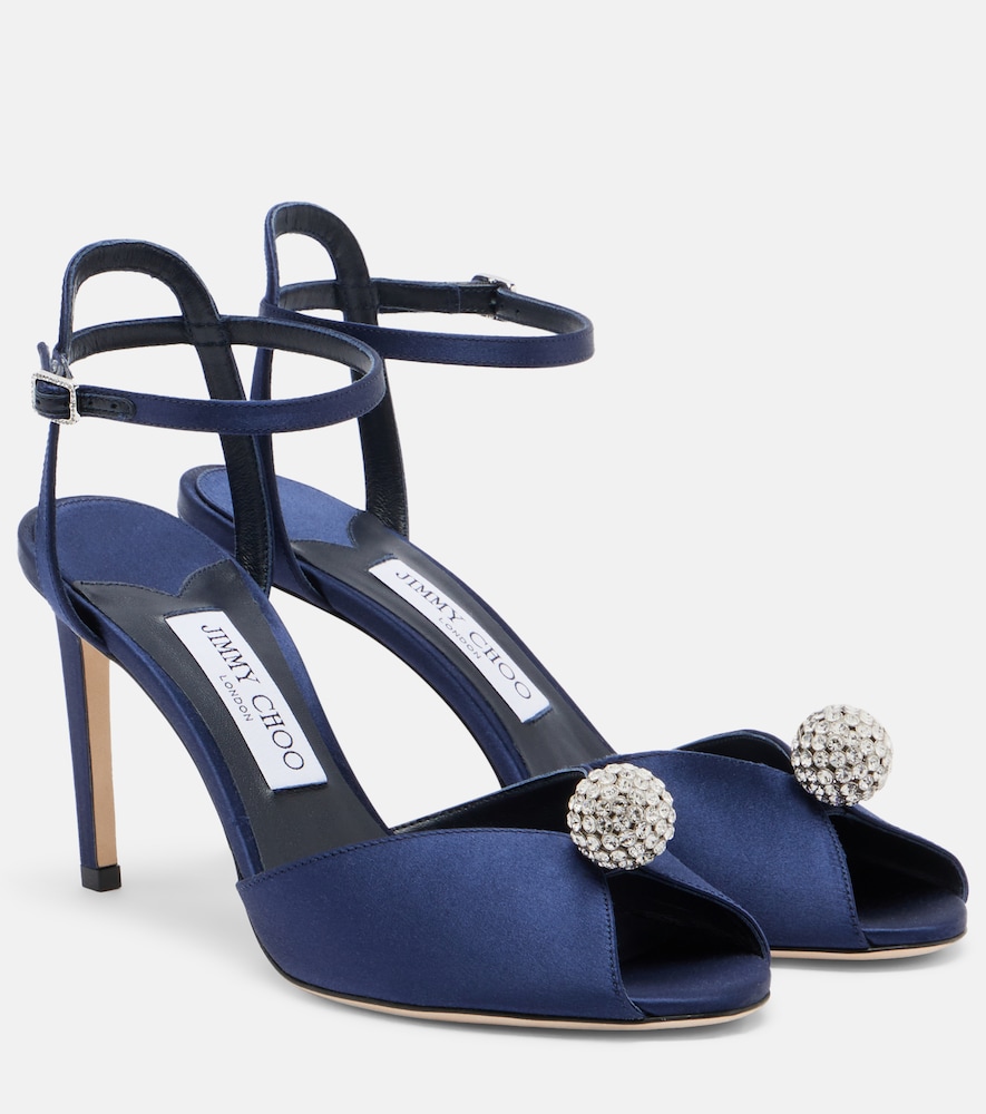Jimmy Choo Sacora embellished satin sandals