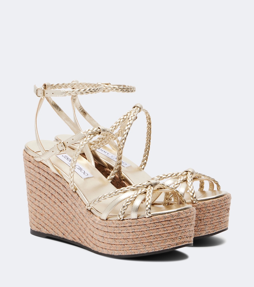 Nyra Braided Leather Espadrille Wedges