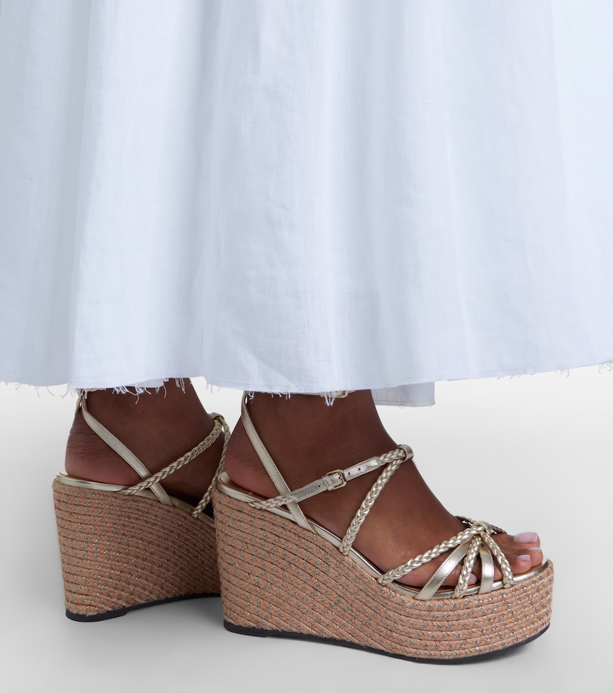 Jimmy Choo Nyra braided leather espadrille wedges