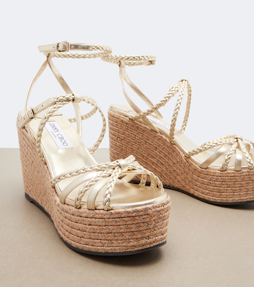 Nyra Braided Leather Espadrille Wedges