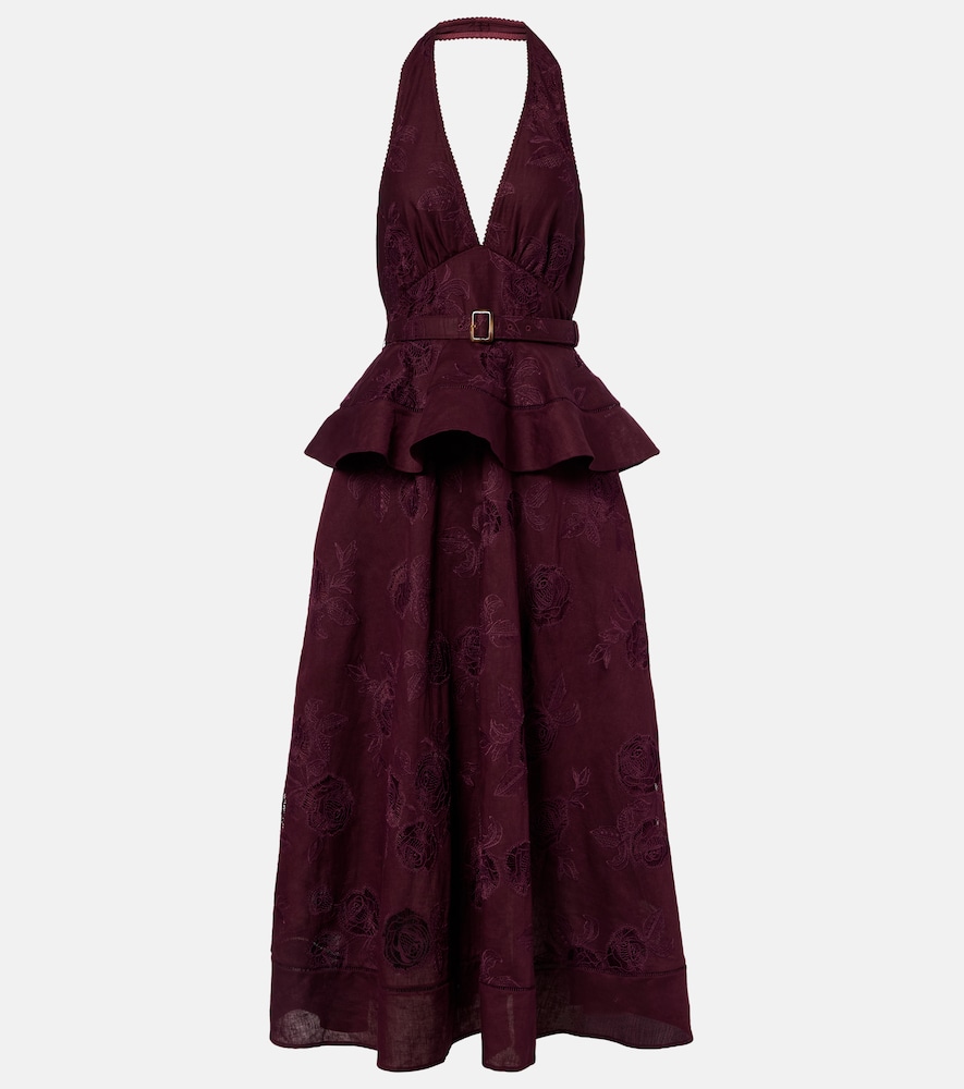 Midikleid aus Baumwolle und Leinen