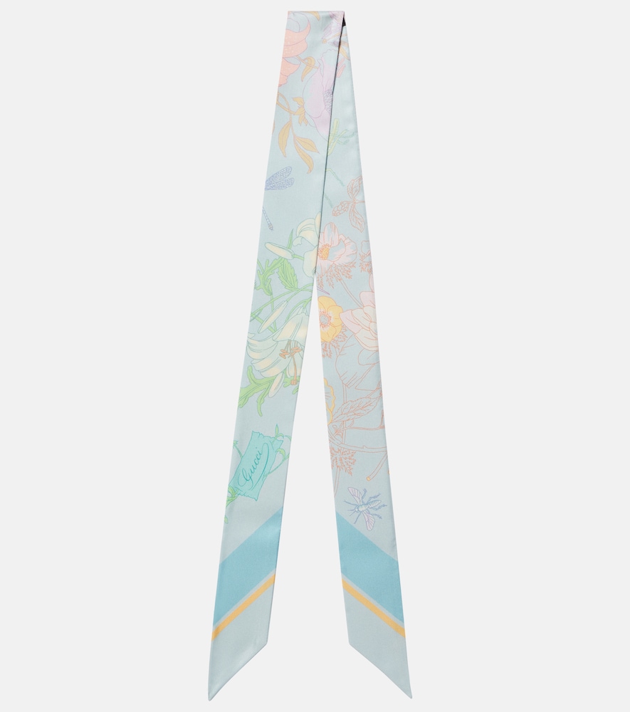 Gucci Floral silk twill scarf