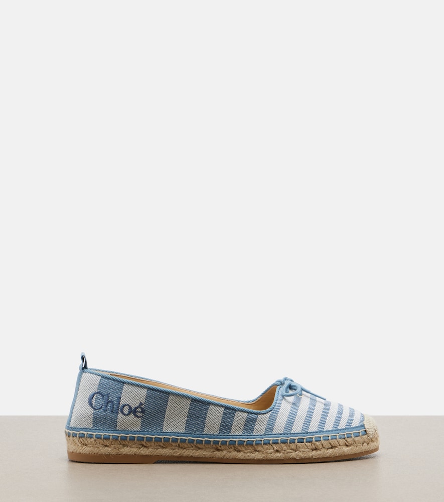  Chloe Chloã© Isla Striped Canvas Espadrilles 