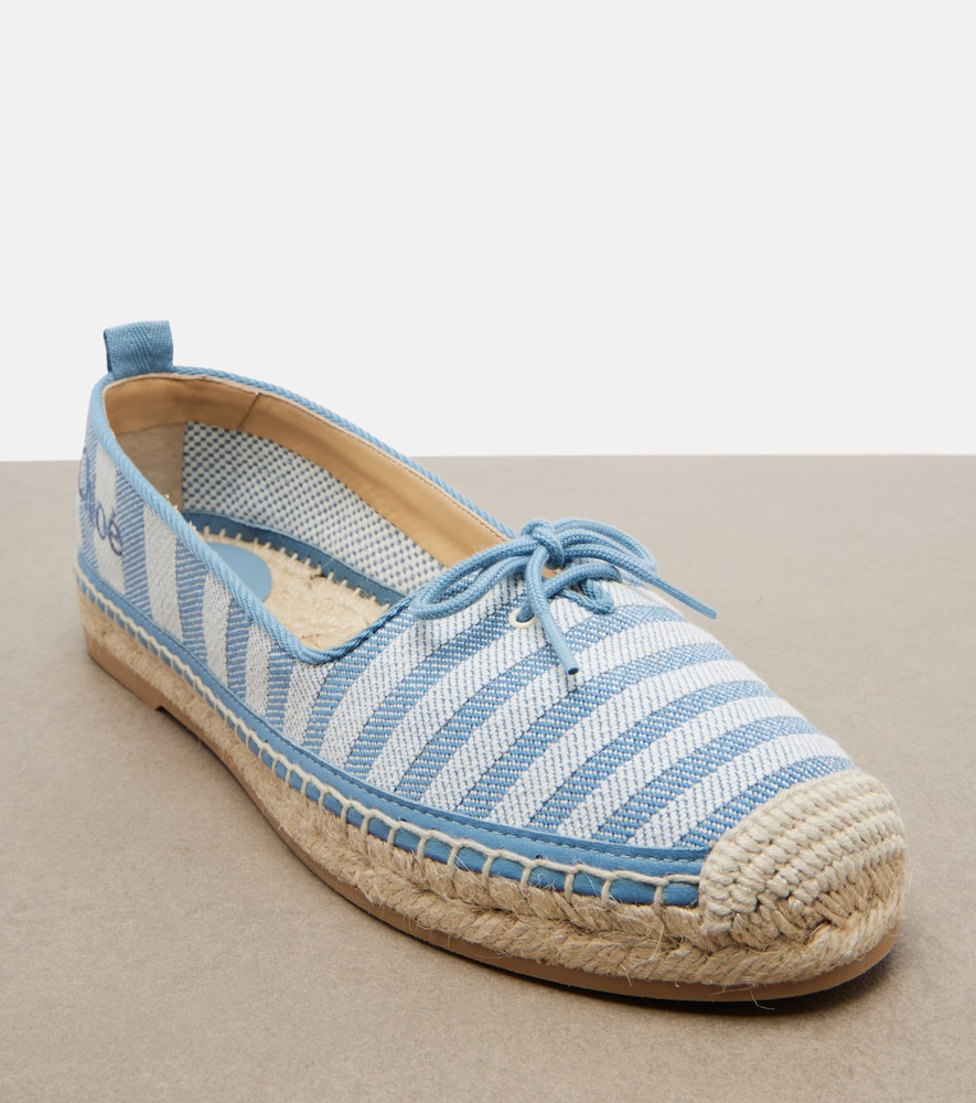  Chloe Chloã© Isla Striped Canvas Espadrilles 