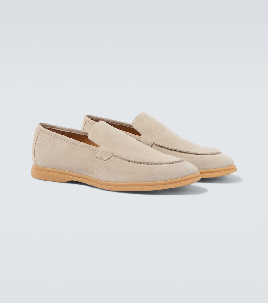 Eleventy Suede Loafers In Neutral
