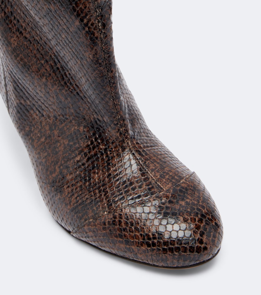 Isabel Marant Eldra Snake-effect Leather Ankle Boots In Brown