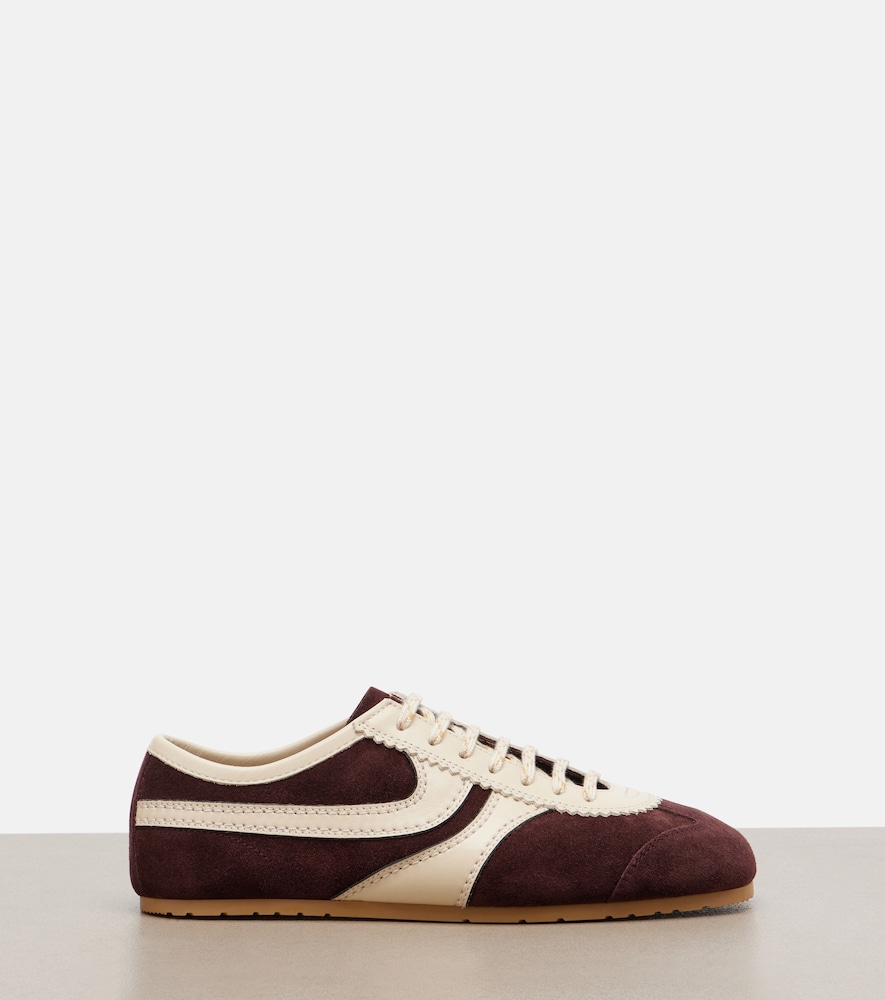 Dries Van Noten Leather-trimmed suede sneakers | Thumbnail 3