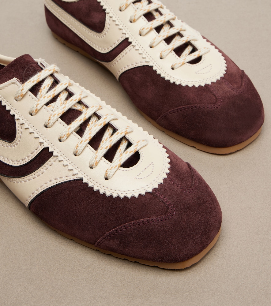 Dries Van Noten Leather-trimmed suede sneakers | Thumbnail 2