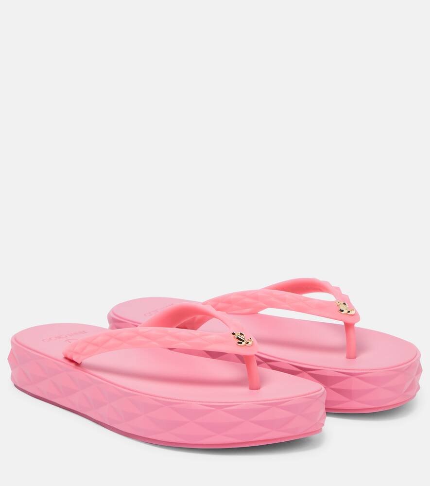 Jimmy Choo Diamond logo platform thong sandals