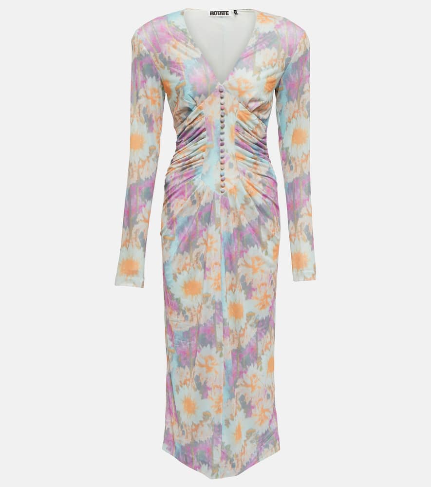 Rotate Heather floral ruched midi dress