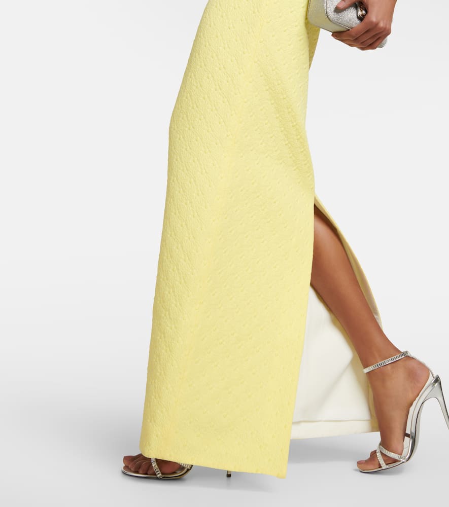 Shop Emilia Wickstead Laelia Floral Jacquard Maxi Dress In 3-lemon