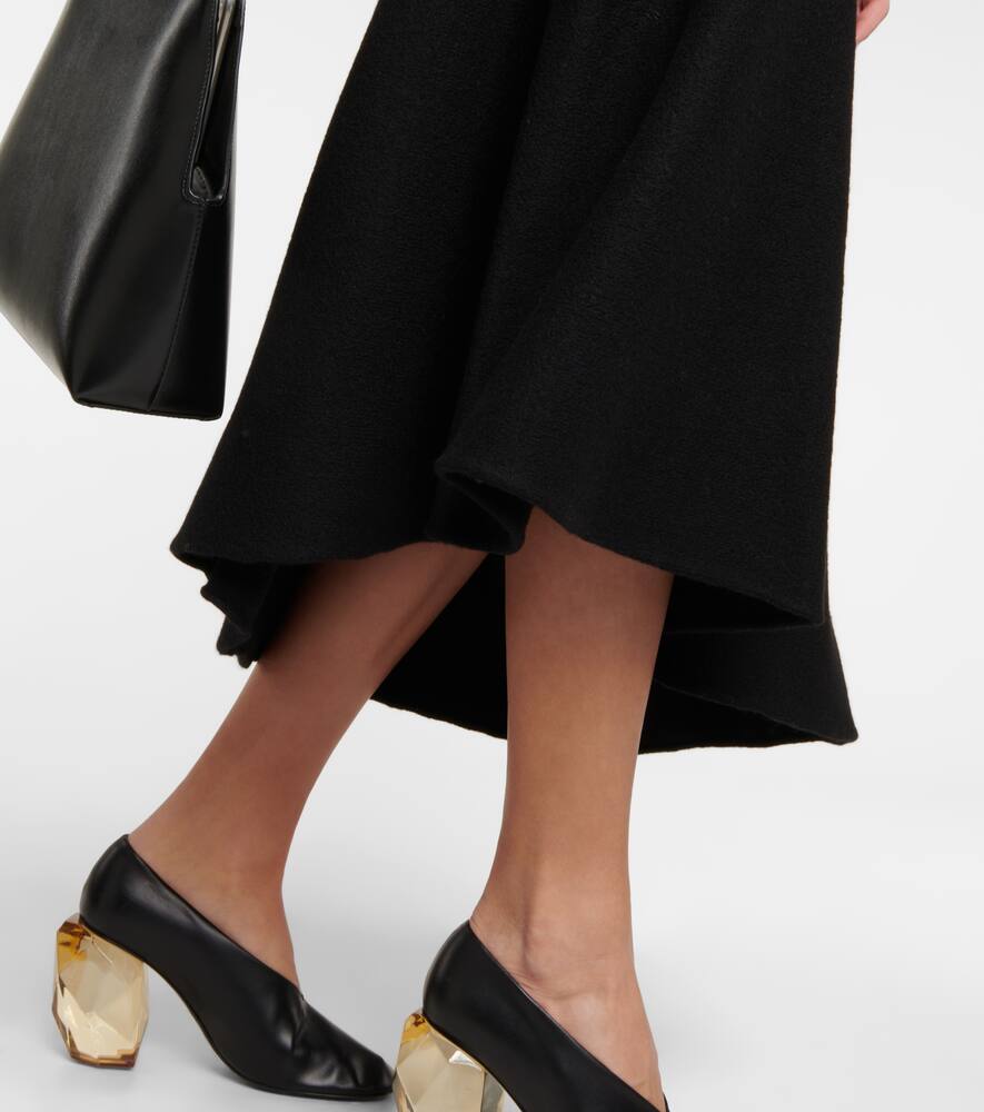 Shop Jil Sander Virgin Wool Midi Skirt In Black