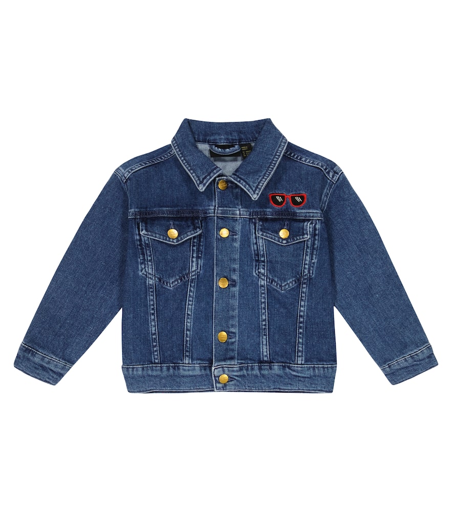 Mini Rodini Denim Embroidered Jacket In Blue