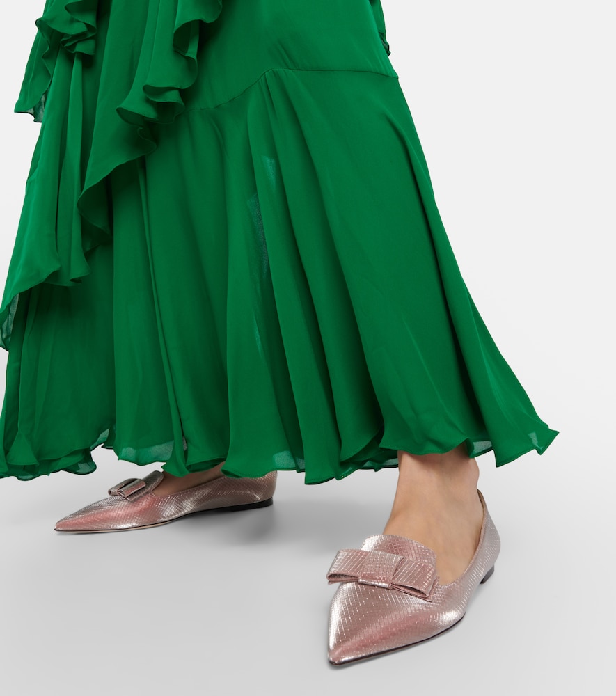 Gala Bow-Embellished Ballet Flats