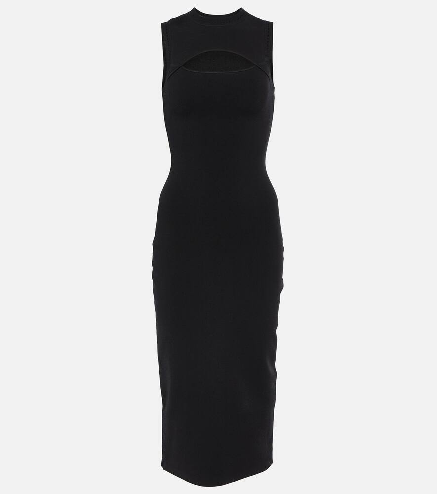 Victoria Beckham Slash Front crêpe midi dress