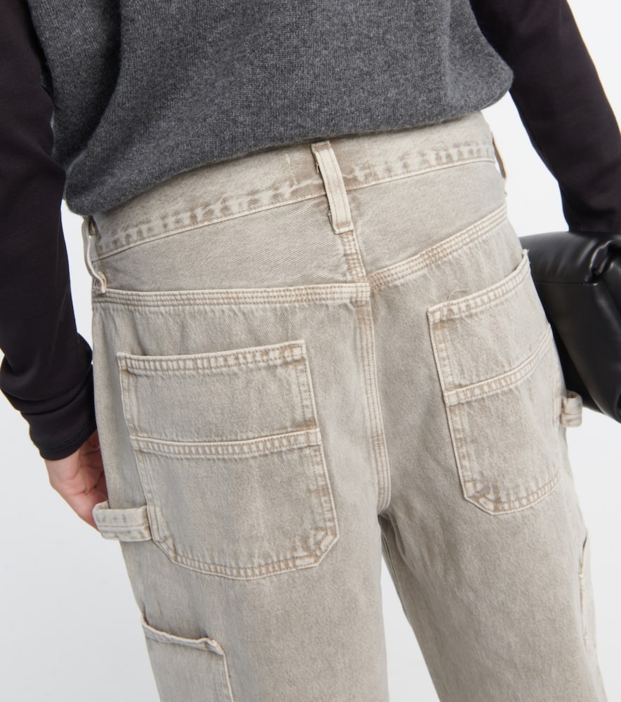 Agolde Magda Organic Cotton Carpenter Jeans In Beige
