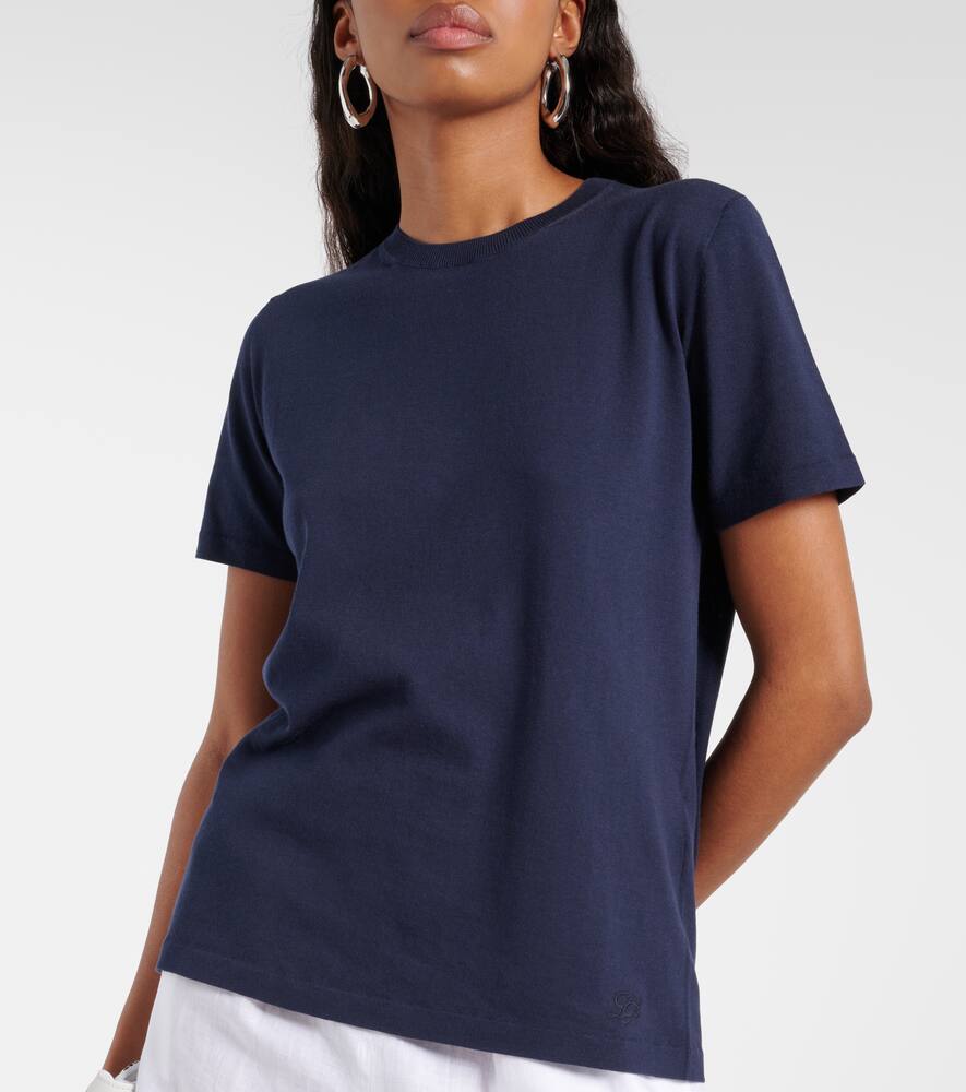 Shop Loro Piana Angera Cotton T-shirt In Blue