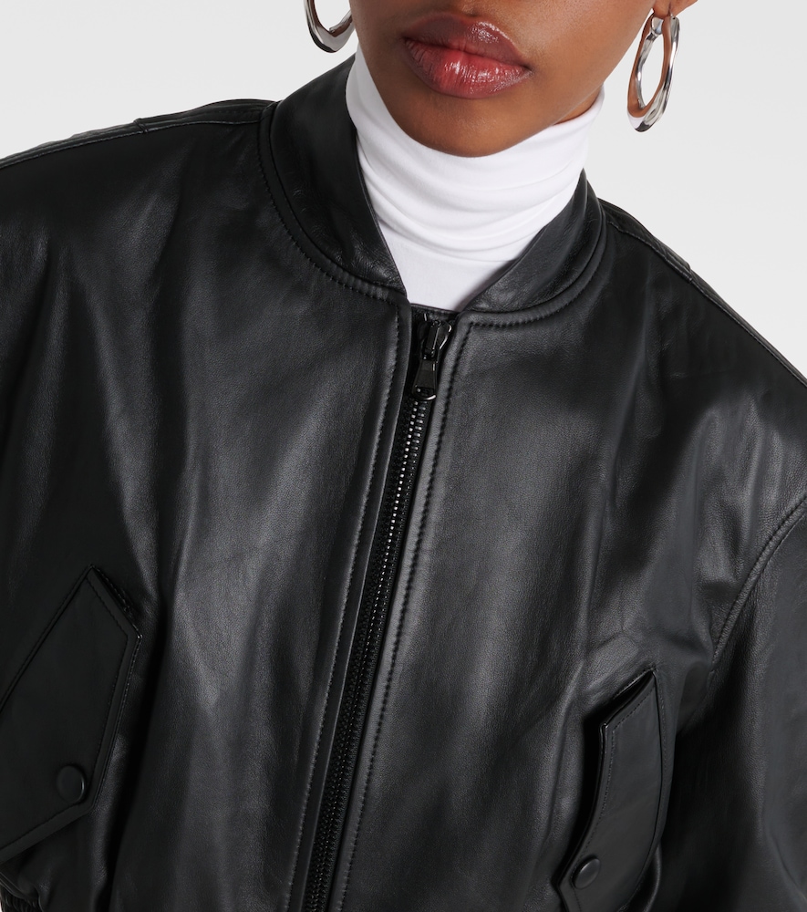 Wardrobe.nyc Wardrobe.nyc Cropped Leather Bomber Jacket 
