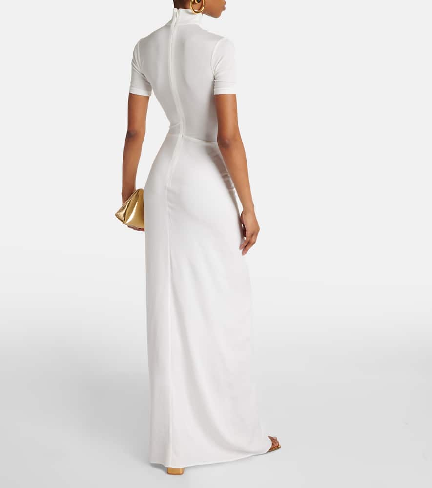 Christopher Esber Fusion Ruched Maxi Dress In White