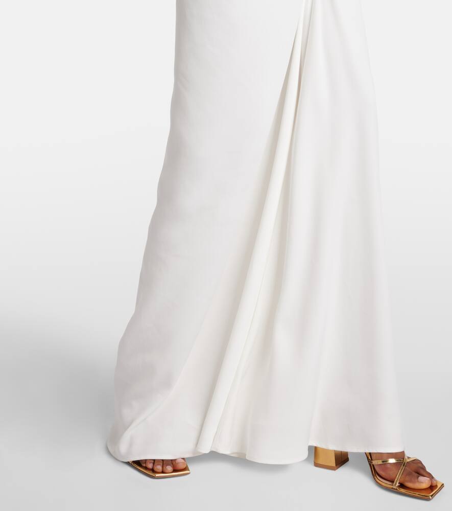 Christopher Esber Fusion Ruched Maxi Dress In White