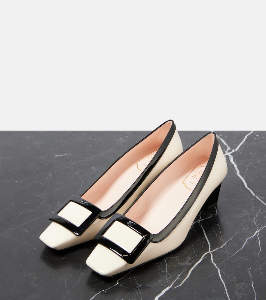 Shop Roger Vivier Belle Vivier Patent Leather Pumps In White