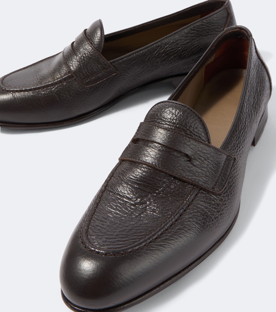 Appia Grained Leather Penny Loafers