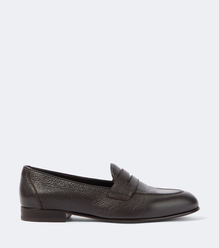 Appia Grained Leather Penny Loafers