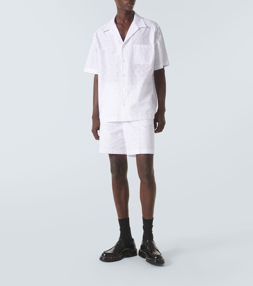  Valentino Valentino Shorts De Popelín De Algodón Jacquard 