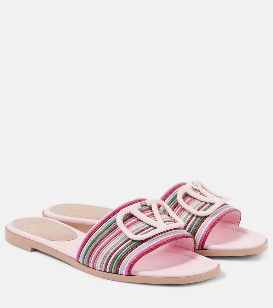 VLogo Signature leather mules