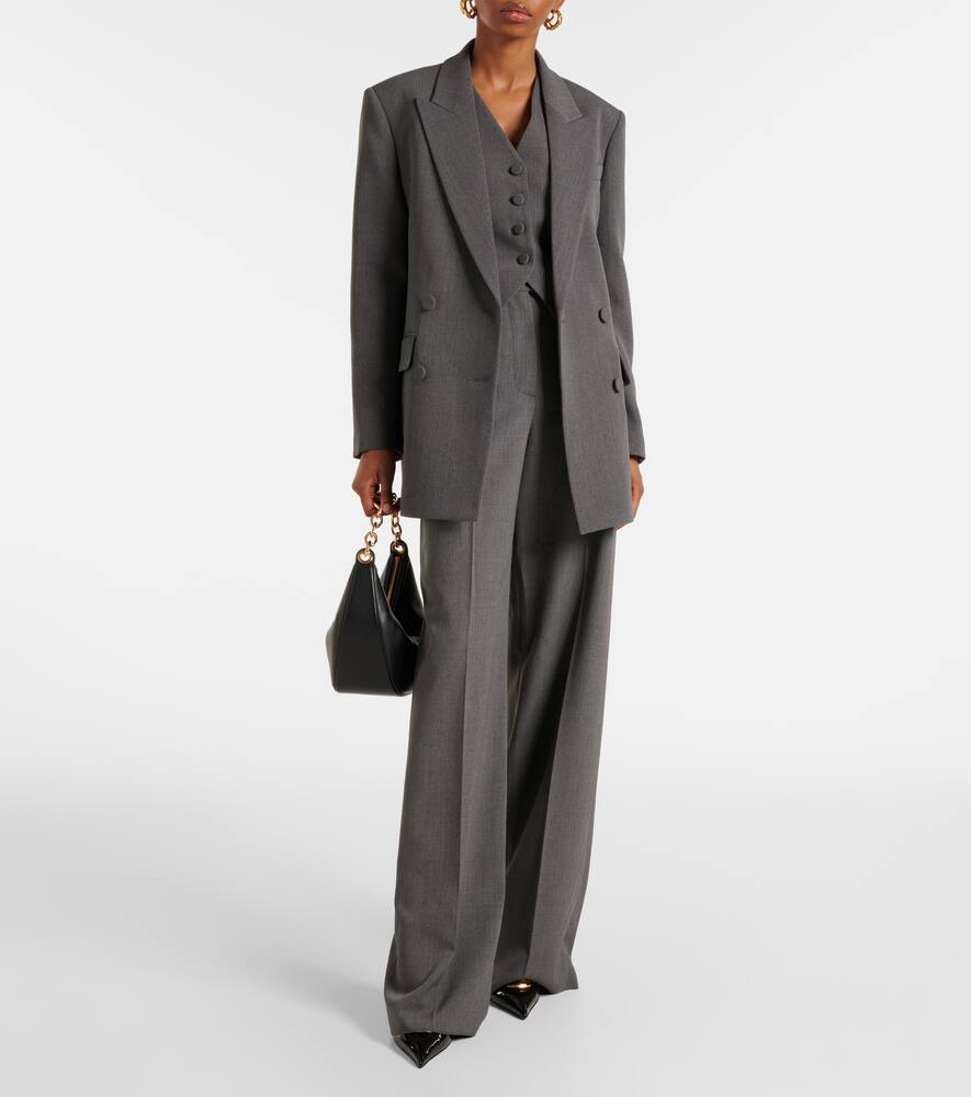 Valentino Gerade High-rise-hose Aus Wolle In Grau