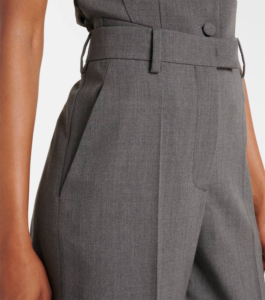 Valentino Gerade High-rise-hose Aus Wolle In Grau