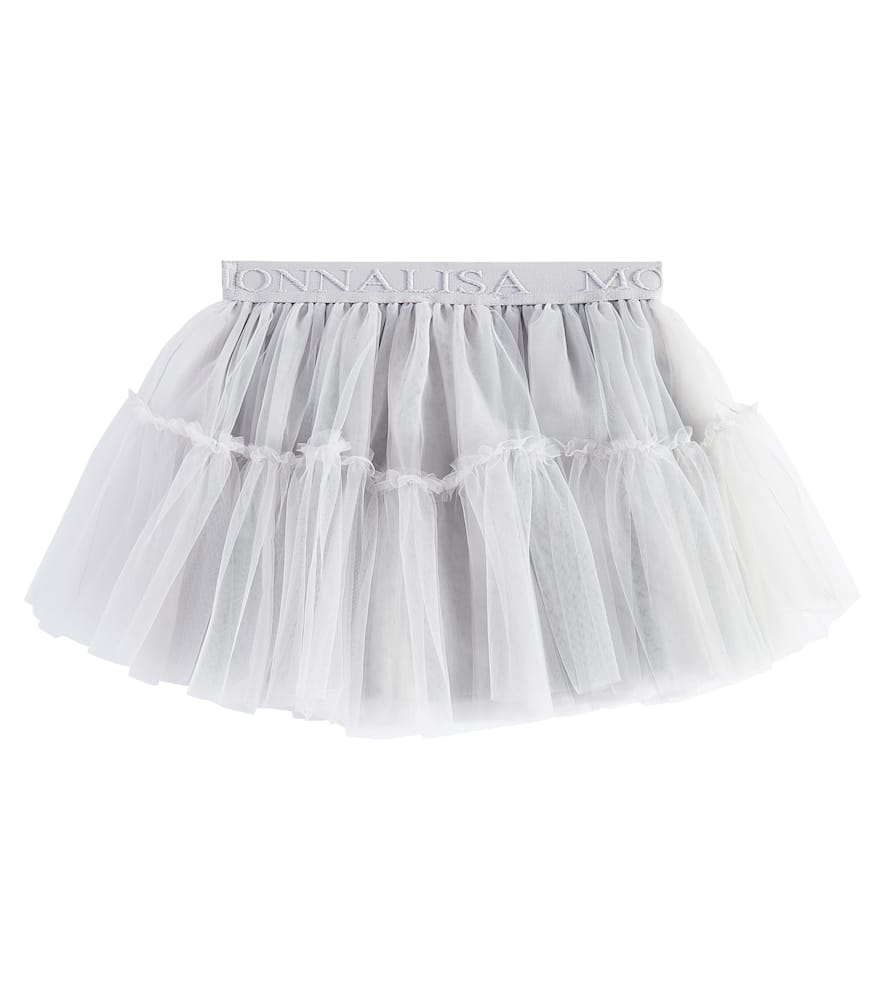Monnalisa Tiered Tulle Skirt In Grey