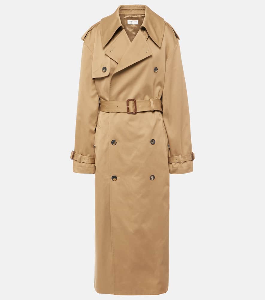 Cotton gabardine trench coat